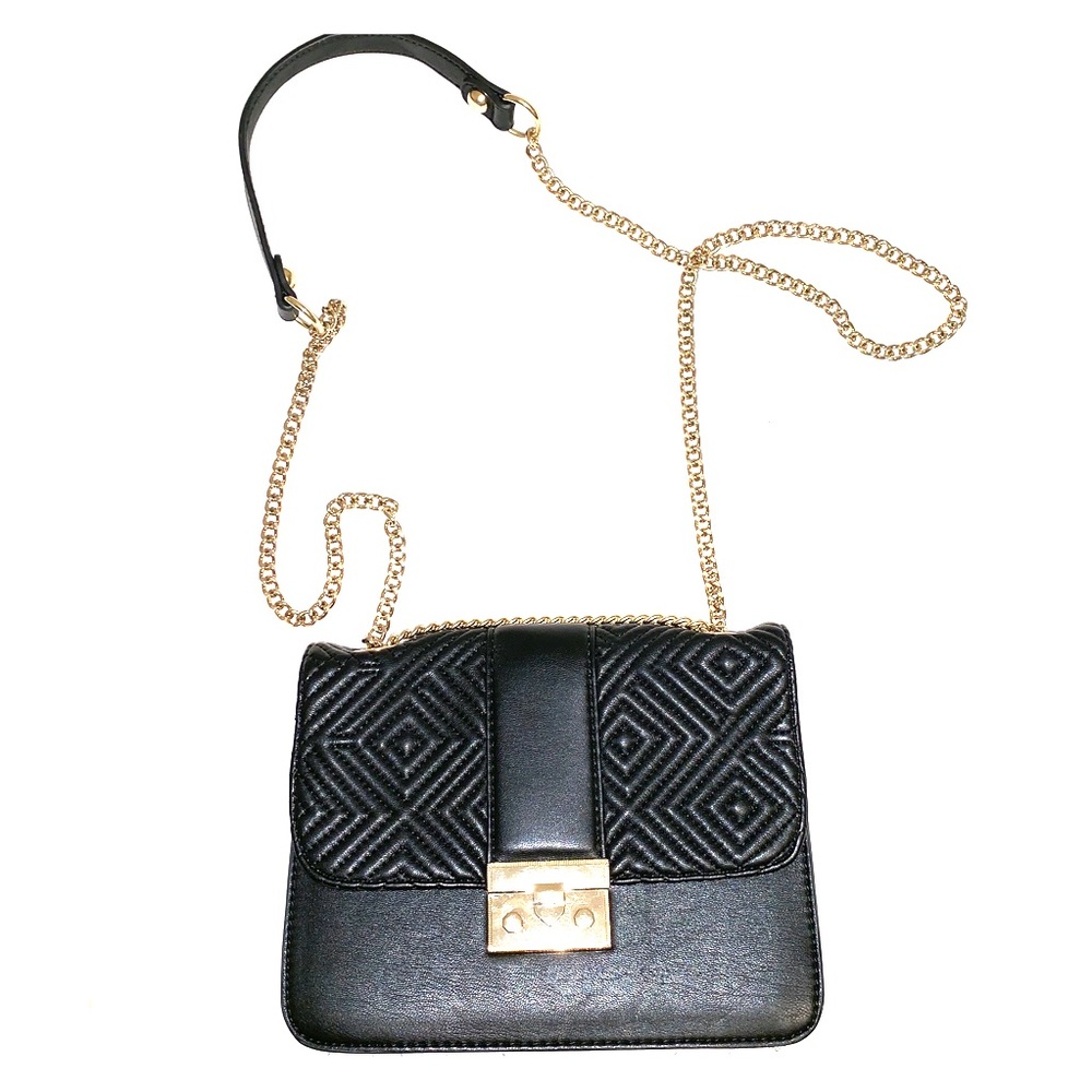 Quilted Black Purse with gold hardware